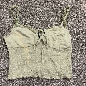 *SOLD* Forever 21 Scrunch Tie Crop Top Green Size M